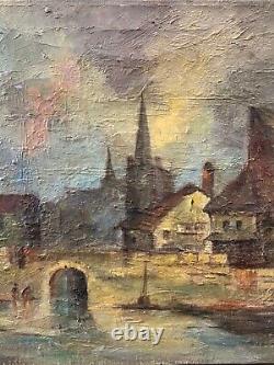 Antique 19th c. Old Mystery European Impressionist Oil Painting, Signed WOW