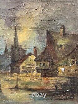 Antique 19th c. Old Mystery European Impressionist Oil Painting, Signed WOW