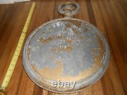 Antique 2-Sided JEWELER POCKET WATCH CLOCK ZINC TRADE SIGN OLD COMSTOCK TX HTF