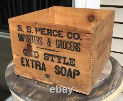 Antique Advertising SS Pierce Co Old Style Extra Soap Wooden Shipping Box 16X14