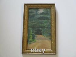 Antique American Landscape Painting Soo Nipi New Hampshire Road Signed 1912 Old
