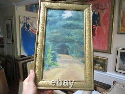 Antique American Landscape Painting Soo Nipi New Hampshire Road Signed 1912 Old