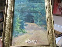 Antique American Landscape Painting Soo Nipi New Hampshire Road Signed 1912 Old