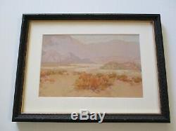 Antique American Painting Safford Impressionism Desert Landscape California Old