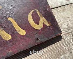 Antique Ammonia Wooden Sign Nice old Crazed Paint Surface Advertising Folk Art