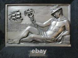 Antique Art Deco Sculpture 1920's Male Model Icon Iconic Nautical Old Ship Rare