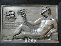 Antique Art Deco Sculpture 1920's Male Model Icon Iconic Nautical Old Ship Rare