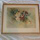 Antique Artist Signed Watercolor Roses Rose Floral Painting Old Estate