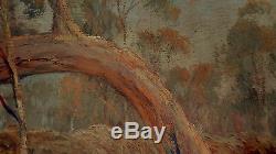 Antique Australian Oil Painting By George Hyde Pownall Old Gum Glenelg S. A