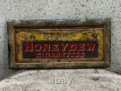 Antique Bears Honeydew Cigarettes Carton Framed Adv Tin Sign Board Old Framed