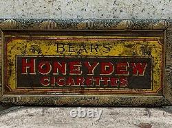 Antique Bears Honeydew Cigarettes Carton Framed Adv Tin Sign Board Old Framed