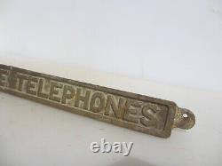 Antique Brass Post Office Telephone Plaque Letter Royal Mail Vintage Old 21.5W