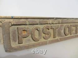 Antique Brass Post Office Telephone Plaque Letter Royal Mail Vintage Old 21.5W