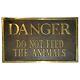 Antique Brass Zoo Sign Danger Do Not Feed The Animals Over 120 Yrs Old Sand Cast