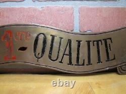 Antique Bronze Butcher Shop Store Display Meat Slab French Advertising Sign BBQ