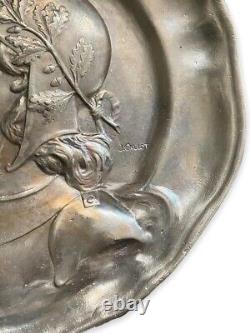 Antique Bronze Dish Signed J. Callot Sign Engraved Art Nouveau Rare Old 19th