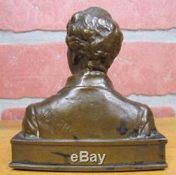 Antique Bronze Lord BYRON Small Decorative Art Bust signed H MULLER (1873-1937)
