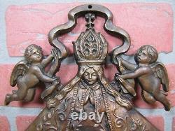 Antique Bronze Virgen de San Juan de los Lagos Religious Hospital Sign Plaque