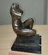 Antique Bronze Woman Statue Sculpture Figurine Lady Marble Sign Rare Old 20th