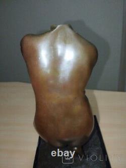Antique Bronze Woman Statue Sculpture Figurine Lady Marble Sign Rare Old 20th