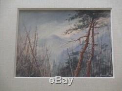 Antique Carl Oscar Borg Painting Mountain Top American Landscape Painting Old