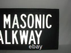 Antique Cast Iron Old Masonic Walkway Free Mason Lodge Temple Grand View Sign