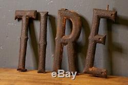 Antique Cast Iron TIRE Sign Original Heavy Letters Trade Sign 14 industrial old