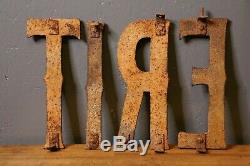 Antique Cast Iron TIRE Sign Original Heavy Letters Trade Sign 14 industrial old