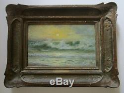 Antique Charles Albert Rogers Painting Early California Old Coastal Beach Sea