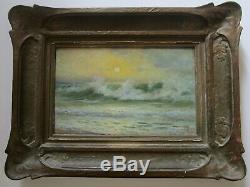 Antique Charles Albert Rogers Painting Early California Old Coastal Beach Sea