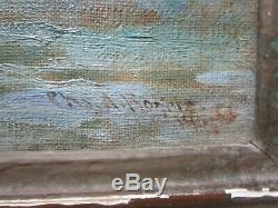 Antique Charles Albert Rogers Painting Early California Old Coastal Beach Sea