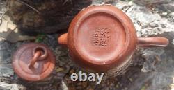 Antique Chinese Yixing Teapot Dragon Decor Signed Lid Rare Old 19th