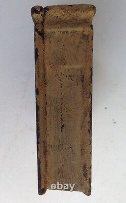 Antique DOOR cast iron RIM LOCK with RARE folding KEY dead bolt EARLY hardware