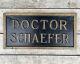 Antique Doctor Sign Doctors Office Trade Bronze Dr Schaefer Vintage Heavy Old