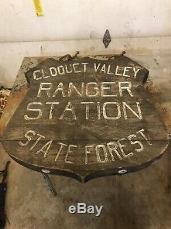 Antique Double Sided Wood Old Sign Cloquet Valley Ranger Station State Forest