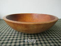 Antique Dough Butter Chopping Bowl, MUNISING 14 Wood, Primitive Old Patina