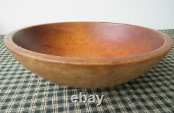 Antique Dough Butter Chopping Bowl, MUNISING 14 Wood, Primitive Old Patina