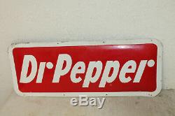 Antique Dr Pepper Tin Litho Sign G-18 Rare 30x12 Vintage Soda Pop Original Old