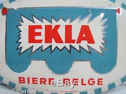 Antique EKLA BIERE BELGE Sign old belgium beer bar liquor store advertising sign