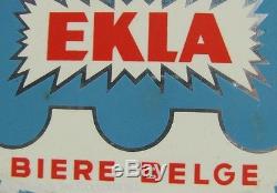 Antique EKLA BIERE BELGE Sign old belgium beer bar liquor store advertising sign