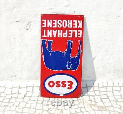 Antique ESSO Elephant Kerosene Advertising Enamel Sign Board Original Old EB542