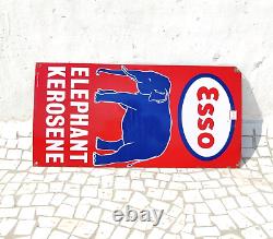 Antique ESSO Elephant Kerosene Advertising Enamel Sign Board Original Old EB542