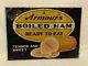 Antique Early Armour's Boiled Ham Country Store Tin Advertising Sign Litho Old