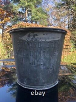 Antique Ed Brown Canal Street NYC Primitive Galvanize Bucket Bail Handle VTG OLD