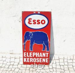 Antique Esso Elephant Kerosene Advertising Enamel Sign Old Collectible EB268