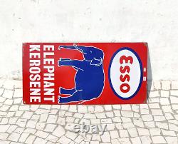 Antique Esso Elephant Kerosene Advertising Enamel Sign Old Collectible EB268