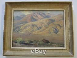 Antique Finest Ralph Love Painting Early California Landscape Old Desert Bloom