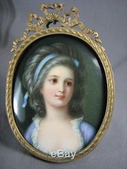 Antique German Painted Porcelain Old Portrait Plaque Signed Wagner KPM Style MHR