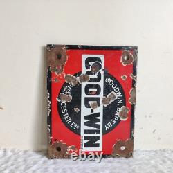 Antique Goodwin Barsby Advertising Enamel Sign Board Old Leicester England EB679