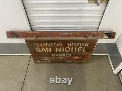 Antique Historic Old West Spanish California Mission SAN MIGUEL Wood Sign